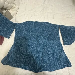 Express Teal Smocked Blouse